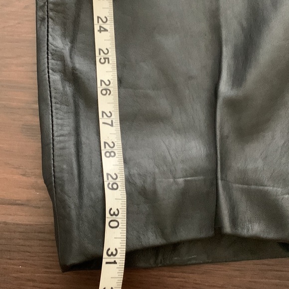 NEIMAN MARCUS LEATHER PANTS FLAT FRONT BLACK SIZE 36 - Picture 8 of 10